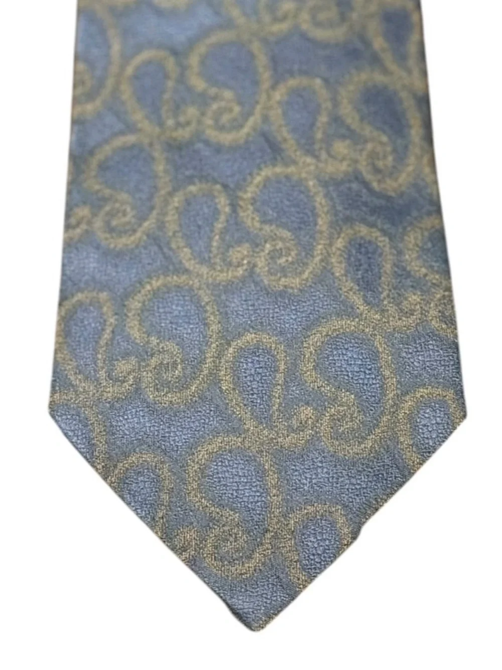 Giorgio Armani Silk Necktie Navy Scrollwork Print Vintage Italy Men